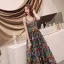 Colored Champagne Floral Prom Dresses 2019 A-Line / Princess Shoulders Sleeveless Appliques Lace Floor-Length / Long Ruffle Backless Formal Dresses