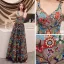 Colored Champagne Floral Prom Dresses 2019 A-Line / Princess Shoulders Sleeveless Appliques Lace Floor-Length / Long Ruffle Backless Formal Dresses
