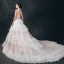 Charmant Transparentes Champagne Dentelle Robe De Mariée 2019 Robe Boule Col Haut Sans Manches Dos Nu Appliques En Dentelle Perlage Cathedral Train Volants