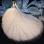 Schöne Champagner Brautkleider / Hochzeitskleider 2019 Ballkleid Off Shoulder Kurze Ärmel Rückenfreies Perlenstickerei Glanz Pailletten Kathedrale Schleppe Rüschen