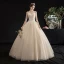 Rimelig Champagne Hage / utendørs Brudekjoler 2019 Prinsesse Kjæreste Uten Ermer Ryggløse Appliques Blonder Beading Glitter Tyll Lange Buste