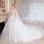 Romantisch Ivory / Creme Brautkleider / Hochzeitskleider 2019 A Linie Durchsichtige V-Ausschnitt Ärmellos Rückenfreies Applikationen Spitze Watteau-falte Rüschen