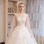 Romantisch Ivory / Creme Brautkleider / Hochzeitskleider 2019 A Linie Durchsichtige V-Ausschnitt Ärmellos Rückenfreies Applikationen Spitze Watteau-falte Rüschen
