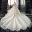 Victorian Style Champagne Wedding Dresses 2019 Ball Gown Off-The-Shoulder Puffy 3/4 Sleeve Backless Appliques Lace Sequins Beading Cathedral Train Ruffle