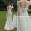 Charming Champagne Wedding Dresses 2019 A-Line / Princess Scoop Neck Long Sleeve Backless Sequins Beading Court Train Ruffle