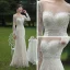 Charming Champagne Wedding Dresses 2019 A-Line / Princess Scoop Neck Long Sleeve Backless Sequins Beading Court Train Ruffle