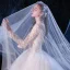 Romantique Ivoire Transparentes Robe De Mariée 2019 Robe Boule Encolure Carrée Manches Longues Dos Nu Perlage Appliques En Dentelle Cathedral Train Volants