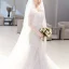Elegant Ivory Wedding Dresses 2019 Trumpet / Mermaid Off-The-Shoulder Short Sleeve Backless Appliques Lace Chapel Train Ruffle