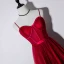 Chic / Beautiful Burgundy Homecoming Graduation Dresses 2019 A-Line / Princess Spaghetti Straps Sleeveless Sash Glitter Tulle Tea-length Ruffle Backless Formal Dresses