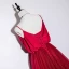 Elegant Burgundy Silk Evening Dresses  2019 A-Line / Princess Spaghetti Straps Sleeveless Floor-Length / Long Ruffle Backless Formal Dresses