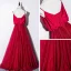 Elegant Burgundy Silk Evening Dresses  2019 A-Line / Princess Spaghetti Straps Sleeveless Floor-Length / Long Ruffle Backless Formal Dresses