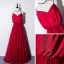 Elegant Burgundy Silk Evening Dresses  2019 A-Line / Princess Spaghetti Straps Sleeveless Floor-Length / Long Ruffle Backless Formal Dresses