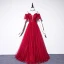 Chic / Beautiful Burgundy Evening Dresses  2019 A-Line / Princess Spaghetti Straps Short Sleeve Beading Floor-Length / Long Ruffle Backless Formal Dresses