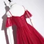 Chic / Beautiful Burgundy Evening Dresses  2019 A-Line / Princess Spaghetti Straps Short Sleeve Beading Floor-Length / Long Ruffle Backless Formal Dresses