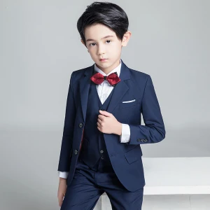 Modest Simple Navy Blue Boys Wedding Suits 2019