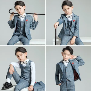 Enkla Killar Bröllop Passar 2019 Coat Byxor Skjorta Väst Slips