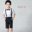 Modest / Simple Summer Navy Blue Boys Wedding Suits 2019 Short Sleeve Shirt Pants Tie Vest