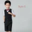 Modest / Simple Summer Navy Blue Boys Wedding Suits 2019 Short Sleeve Shirt Pants Tie Vest
