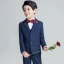 Modest / Simple Burgundy Tie Navy Blue Boys Wedding Suits 2019