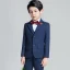 Modest / Simple Burgundy Tie Navy Blue Boys Wedding Suits 2019