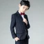 Modest / Simple Burgundy Tie Black Striped Boys Wedding Suits 2019