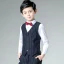 Modest / Simple Burgundy Tie Black Striped Boys Wedding Suits 2019