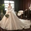 Beste Champagne Brudekjoler 2019 Prinsesse Kjæreste Uten Ermer Ryggløse Glitter Tyll Appliques Blonder Beading Cathedral Train Buste