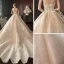 Beste Champagne Brudekjoler 2019 Prinsesse Kjæreste Uten Ermer Ryggløse Glitter Tyll Appliques Blonder Beading Cathedral Train Buste
