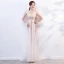 Sexy Blanche Transparentes Été Robe De Soirée 2019 Trompette / Sirène Encolure Dégagée Sans Manches Perlage Longue Volants Dos Nu Robe De Ceremonie