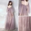 Eleganckie Lawenda Sukienki Wieczorowe 2019 Princessa Spaghetti Pasy odpinany 3/4 Rękawy Frezowanie Długie Wzburzyć Bez Pleców Sukienki Wizytowe