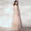 Meilleur Champagne Robe De Soirée 2019 Princesse Bretelles Spaghetti Sans Manches Perlage Longue Volants Dos Nu Robe De Ceremonie