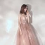 Elegant Pearl Pink Evening Dresses  2019 A-Line / Princess Spaghetti Straps Sleeveless Appliques Lace Beading Glitter Tulle Floor-Length / Long Ruffle Backless Formal Dresses