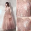 Elegant Pearl Pink Evening Dresses  2019 A-Line / Princess Spaghetti Straps Sleeveless Appliques Lace Beading Glitter Tulle Floor-Length / Long Ruffle Backless Formal Dresses