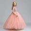 Vintage / Retro Pearl Pink Flower Girl Dresses 2019 Ball Gown High Neck Sleeveless Appliques Lace Glitter Sequins Floor-Length / Long Ruffle Wedding Party Dresses
