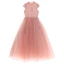 Vintage / Retro Pearl Pink Flower Girl Dresses 2019 Ball Gown High Neck Sleeveless Appliques Lace Glitter Sequins Floor-Length / Long Ruffle Wedding Party Dresses
