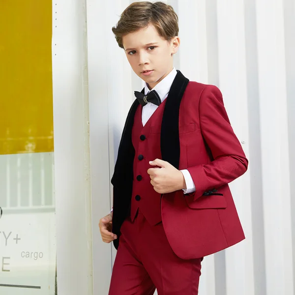 Luxe Noire Costumes De Mariage pour garçons 2019