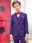 Modest / Simple Red Tie Royal Blue Boys Wedding Suits 2019