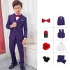 Simple Rouge Cravate Bleu Roi Costumes De Mariage pour garçons 2019