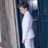 Modest / Simple White Boys Wedding Suits 2019