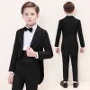 Elegant Black Tailcoat / Tuxedo Boys Wedding Suits 2019