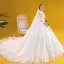 Vintage / Originale Ivoire Transparentes Robe De Mariée 2020 Robe Boule Col Haut 3/4 Manches Dos Nu Glitter Tulle Appliques En Dentelle Perlage Perle Royal Train Volants