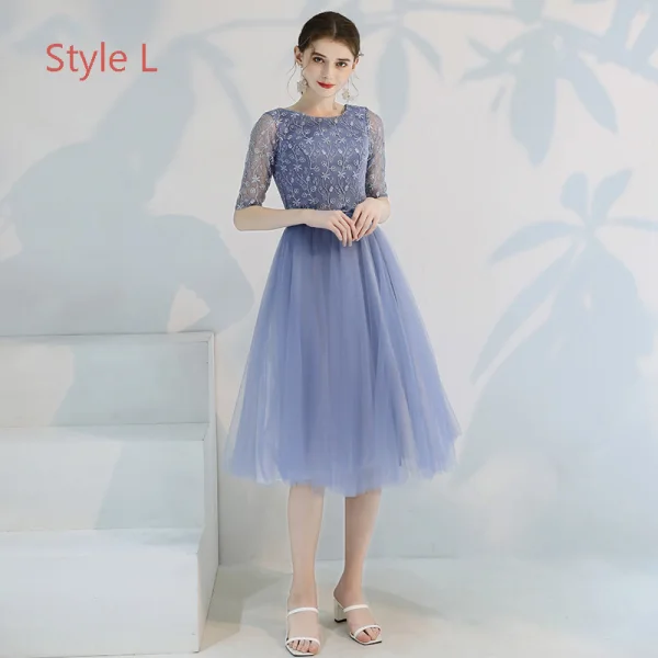 Affordable Green Bridesmaid Dresses 2019 A-Line / Princess Appliques Lace Ruffle Sash Tea-length Backless Wedding Party Dresses