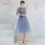 Affordable Green Bridesmaid Dresses 2019 A-Line / Princess Appliques Lace Ruffle Sash Tea-length Backless Wedding Party Dresses
