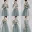 Affordable Green Bridesmaid Dresses 2019 A-Line / Princess Appliques Lace Ruffle Sash Tea-length Backless Wedding Party Dresses