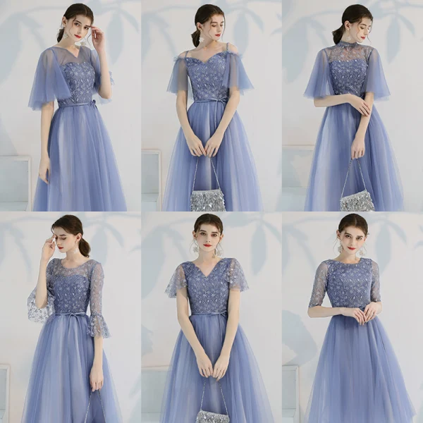 Affordable Green Bridesmaid Dresses 2019 A-Line / Princess Appliques Lace Ruffle Sash Tea-length Backless Wedding Party Dresses