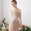 Affordable Khaki Bridesmaid Dresses 2019 A-Line / Princess Appliques Lace Sequins Floor-Length / Long Ruffle Wedding Party Dresses