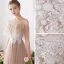 Affordable Khaki Bridesmaid Dresses 2019 A-Line / Princess Appliques Lace Sequins Floor-Length / Long Ruffle Wedding Party Dresses