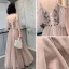 Chic / Beautiful Pearl Pink Evening Dresses  2019 A-Line / Princess Spaghetti Straps Short Sleeve Appliques Flower Beading Floor-Length / Long Ruffle Backless Formal Dresses