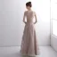 Elegant Blushing Pink See-through Evening Dresses  2020 A-Line / Princess Scoop Neck Sleeveless Glitter Appliques Lace Floor-Length / Long Ruffle Formal Dresses