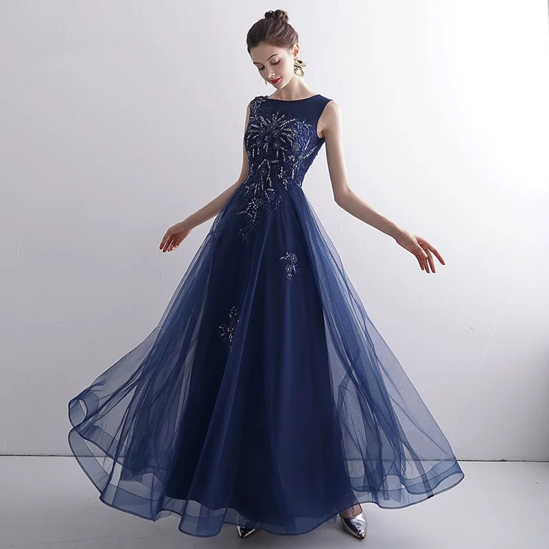 green emerald velvet dress Navy Blue One Shoulder Sequin Ruffle A-Line Formal Dress – FancyVestido main image 0